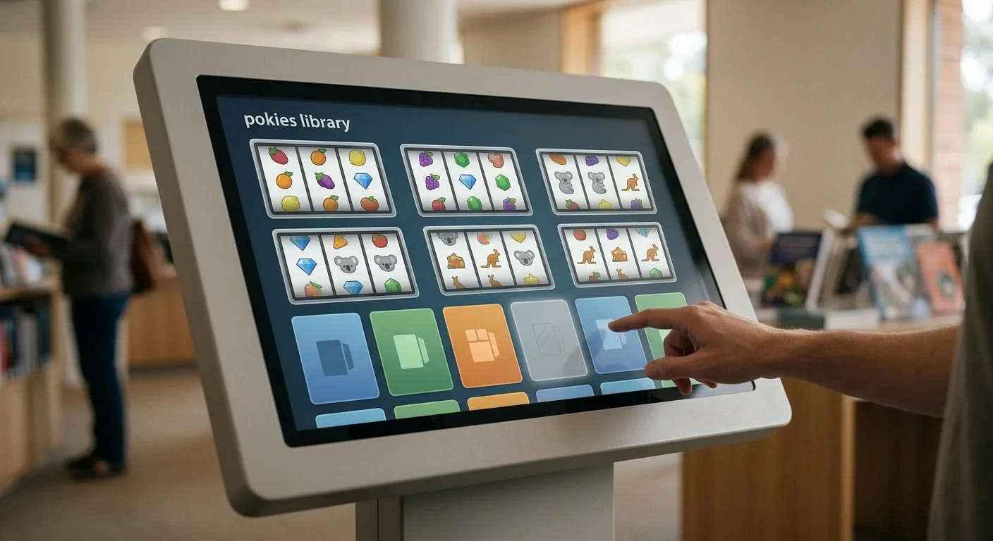 Pokies reels with jackpot symbols, category tiles and provider cards