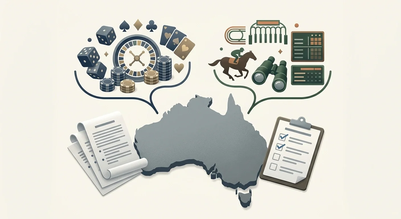 Australian online gambling rules separating prohibited casino services from licensed wagering